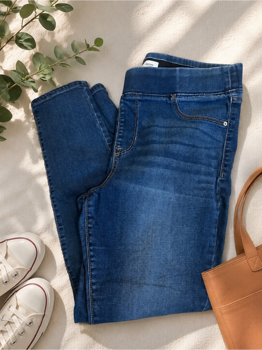 Old Navy Rockstar Jeggings Pull-On Dark Blue Stretch Jeggings for Women
